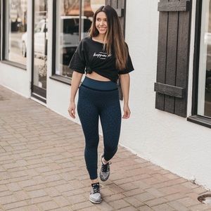 Animal print cheetah blue and tan workout leggings